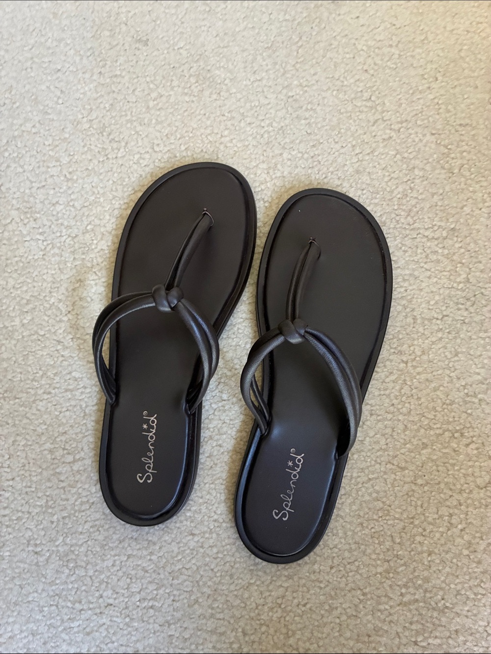 Splendid Black Knotted Thong Sandals